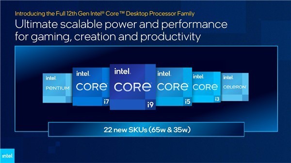 ces 2022:intel发布22款cpu 12代全部亮相