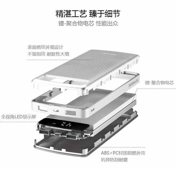 89元！飞毛腿推2万mah屏显移动电源